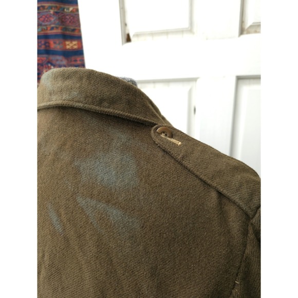 Vintage WW2 Canadian Cadet Wool Battledress Blouse Jacket Green OD 1940s M Army - Picture 8 of 16